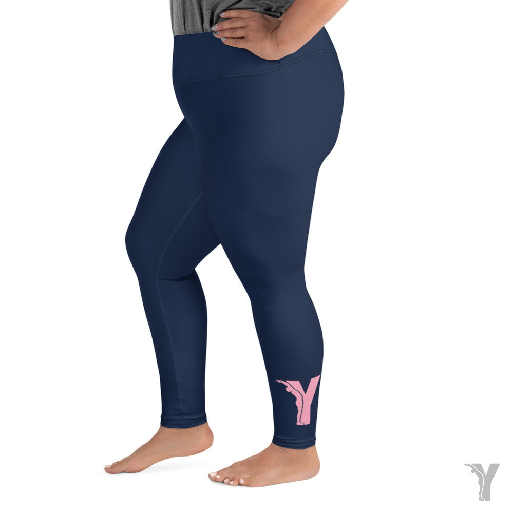 Yofe - yoga leggings - dark blue - plus size - pink Y – YOFE YOGA