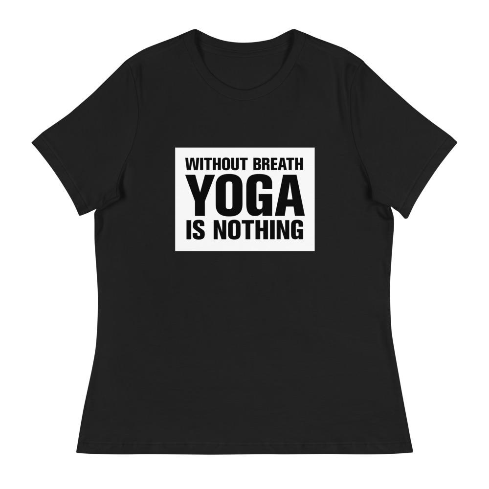 T-shirt - femme coupe ajustée - WBYIN - blanc sur noir-YOFE YOGA