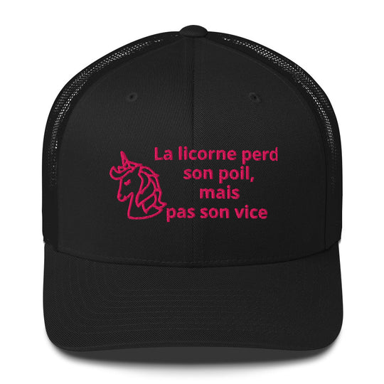 Casquette - la licorne perd son poil mais pas son vice