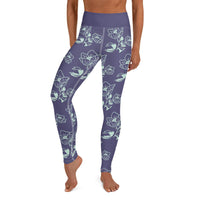 Lavender and Flower Yoga Leggings