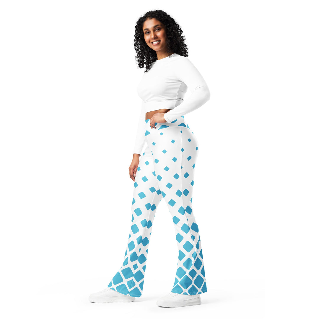 Legging évasé blanc bleu-YOFE YOGA