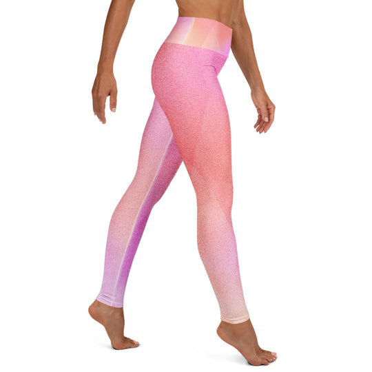 Legging yoga femme dégradé rose et pêche