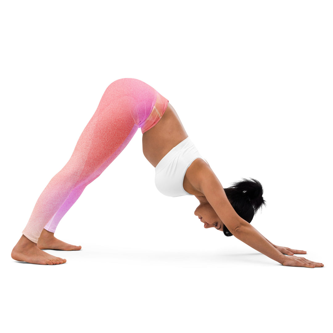 Legging yoga femme dégradé rose et pêche