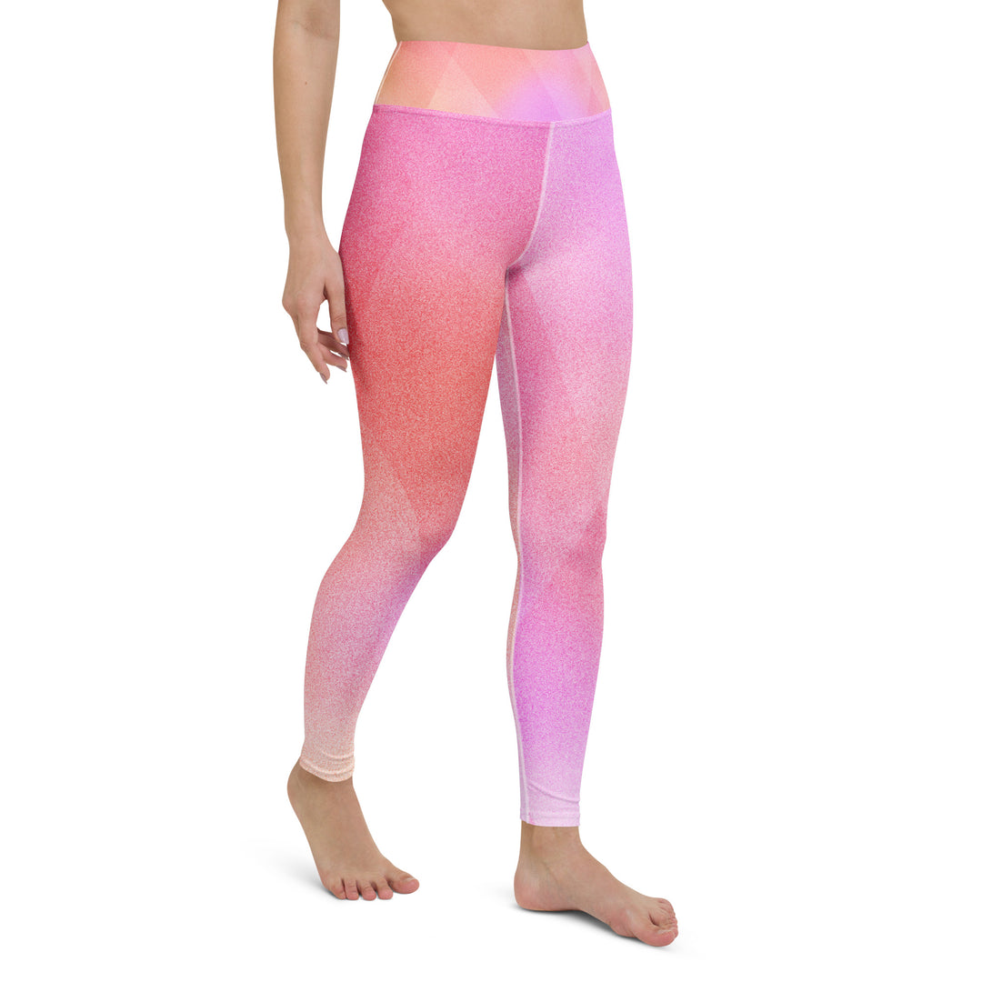 Legging yoga femme dégradé rose et pêche