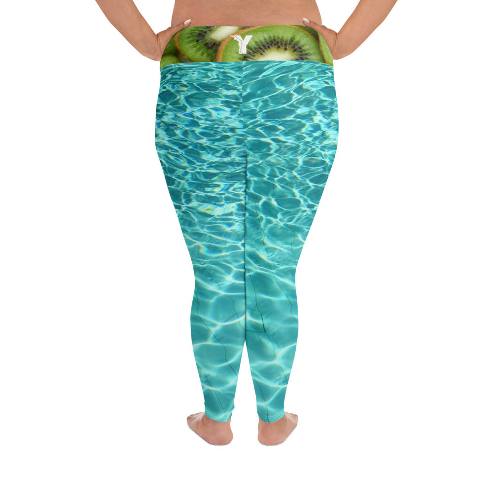 Legging yoga grande taille - Kiwi splash