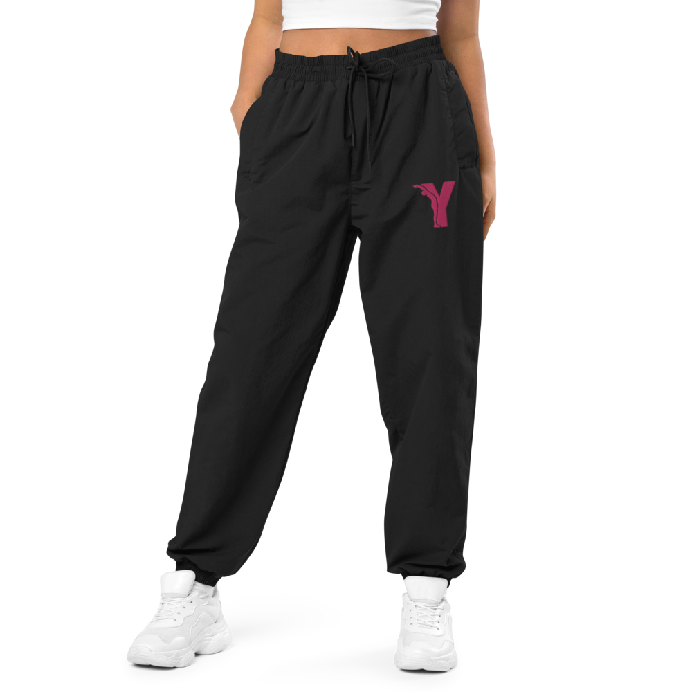 Recycled track pants - Rose embroidered Y logo