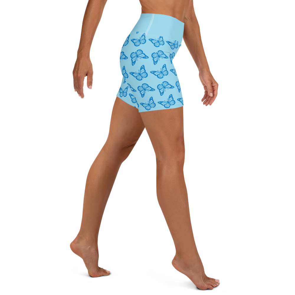 Short de yoga femme - minute papillon bleu