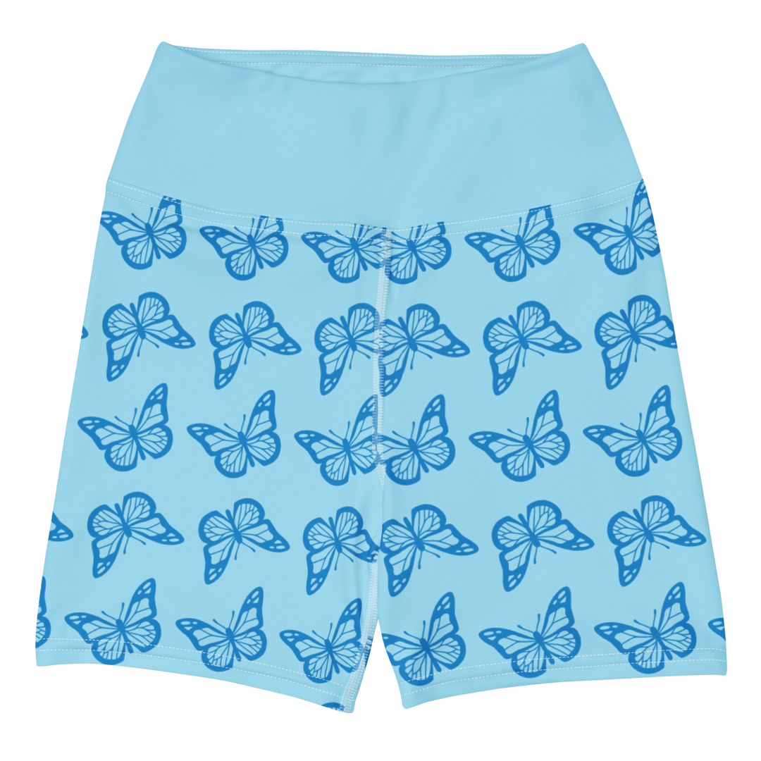 Short de yoga femme - minute papillon bleu