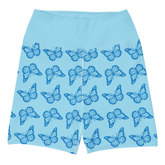 Short de yoga femme - minute papillon bleu