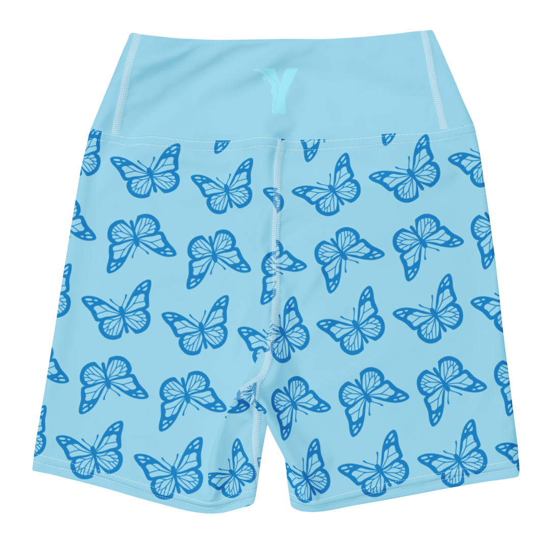 Short de yoga femme - minute papillon bleu