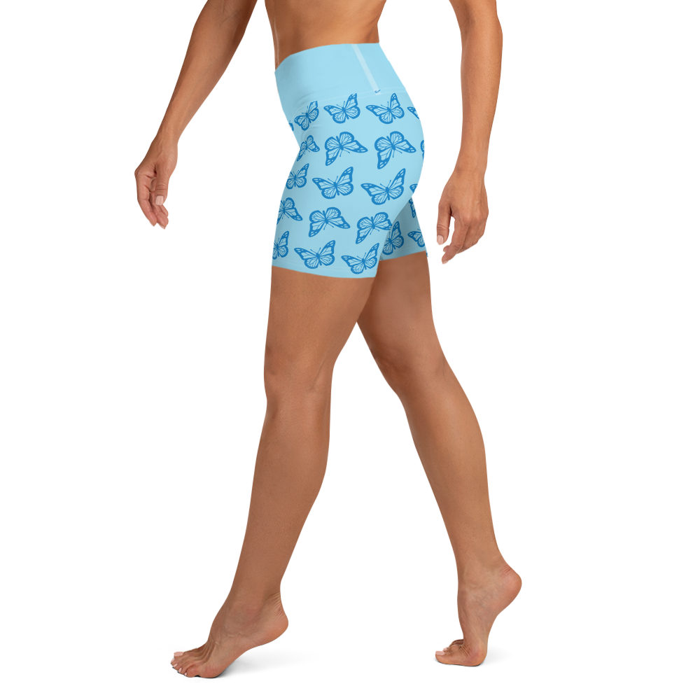 Short de yoga femme - minute papillon bleu