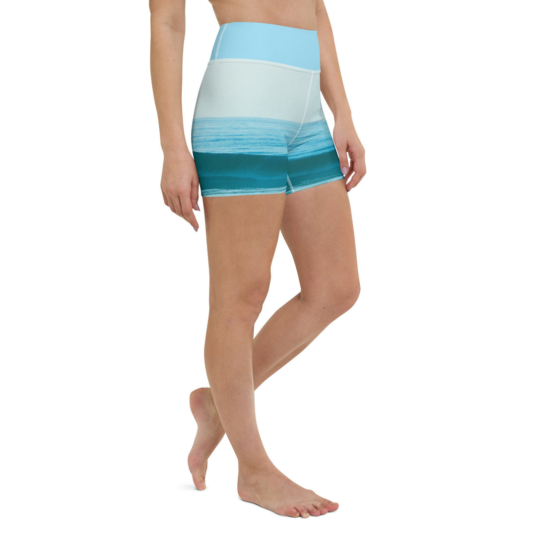 Short de yoga femme - vague bleue