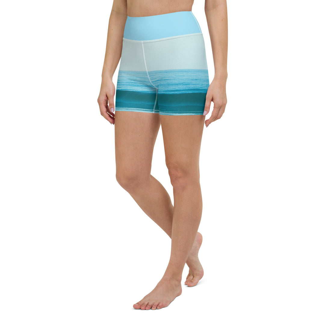 Short de yoga femme - vague bleue