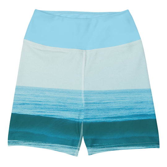 Short de yoga femme - vague bleue