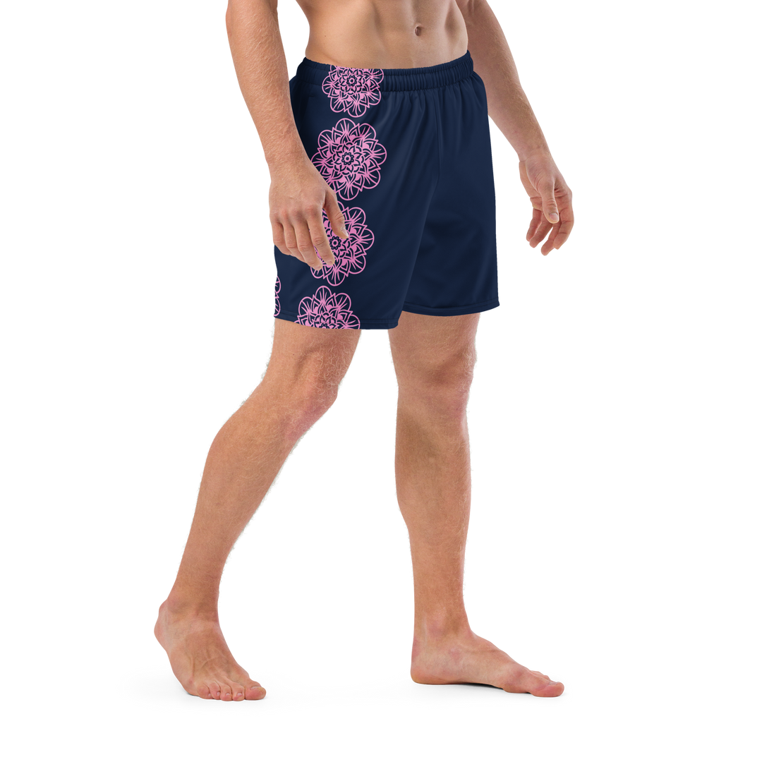 Short yoga bikram - maillot de bain - Fleurs roses - homme