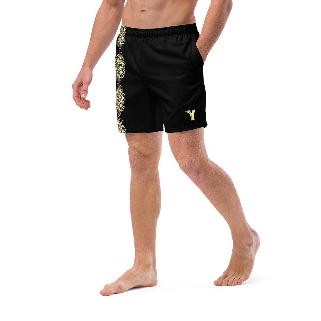 Short yoga bikram - maillot de bain - mandala jaune - homme