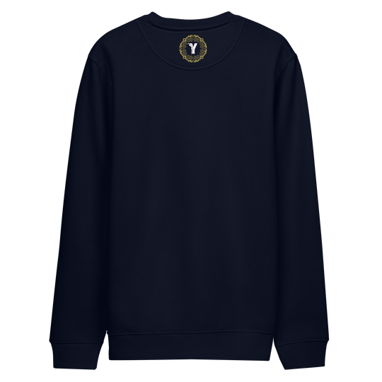 Sweatshirt écoresponsable avec Logo Y Brodé en Jaune en coton bio - Bleu Marine