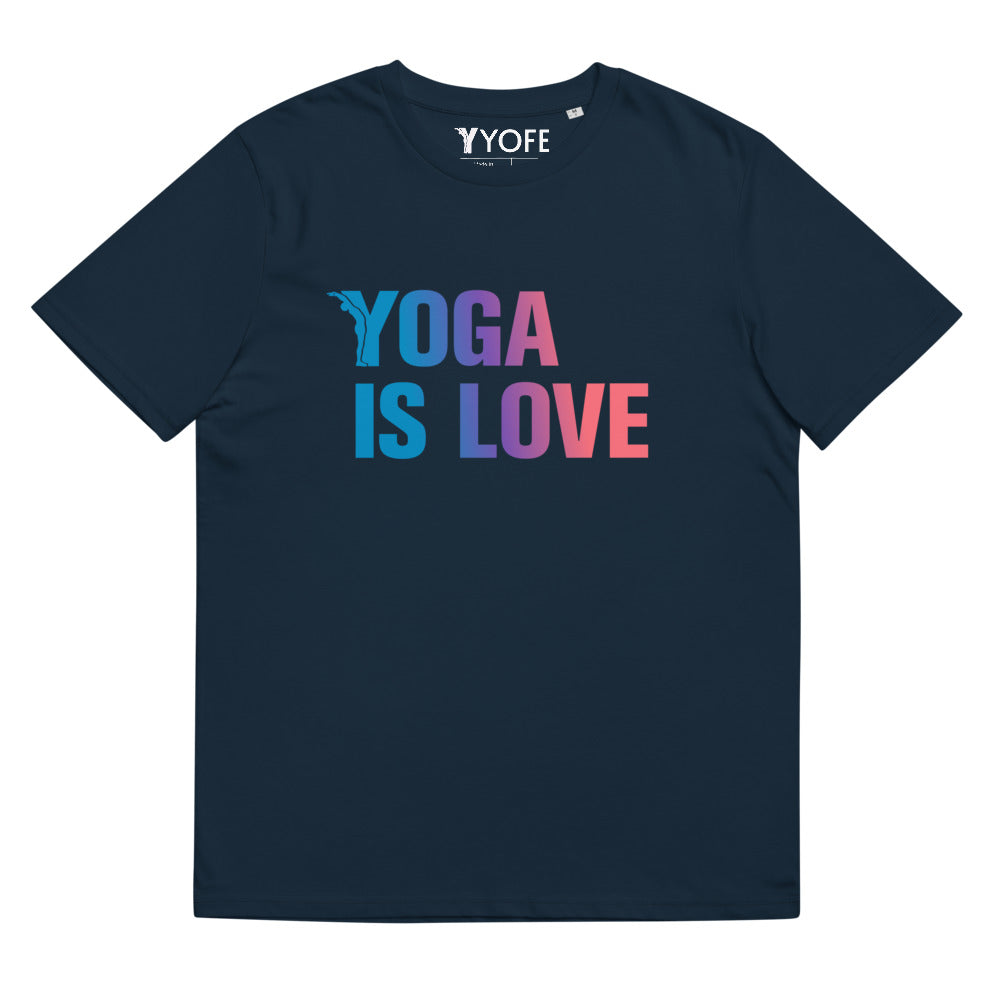 T-shirt Bio - Yoga is love - dégradé B/R-YOFE YOGA
