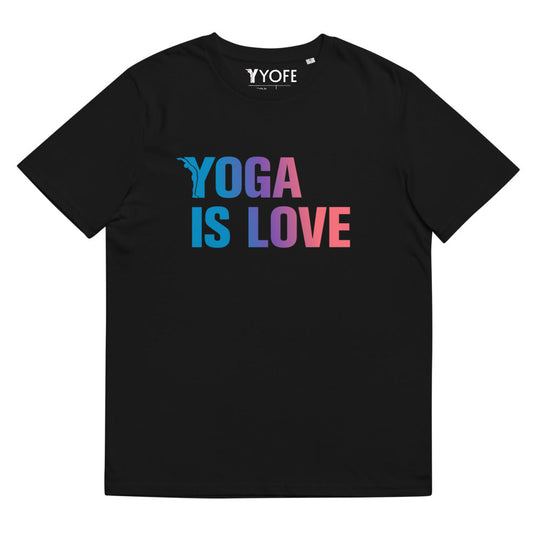 T-shirt Bio - Yoga is love - dégradé B/R-YOFE YOGA