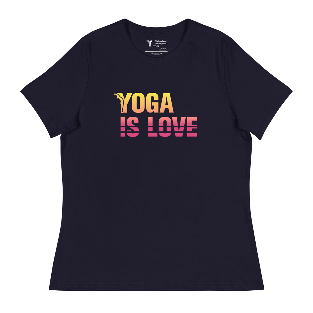 T-shirt ajusté femme - yoga is love - californie