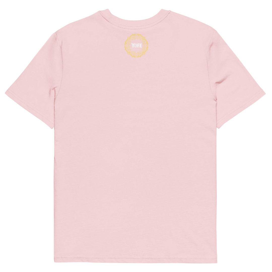 T-shirt yoga en coton biologique - Y brodé rose