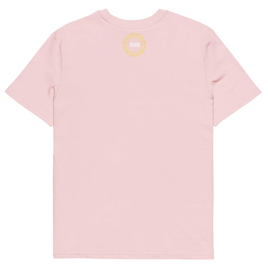 T-shirt yoga en coton biologique - Y brodé rose