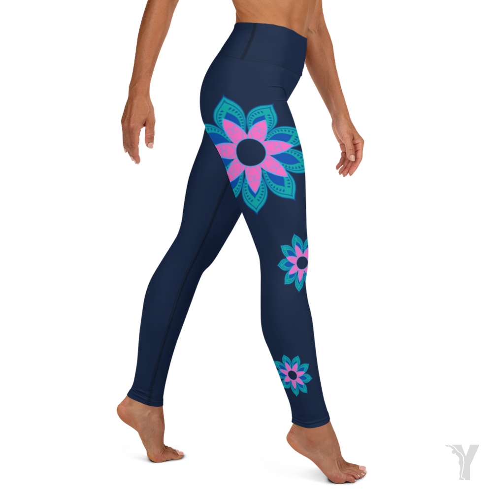 Legging de Yoga - fleur rose