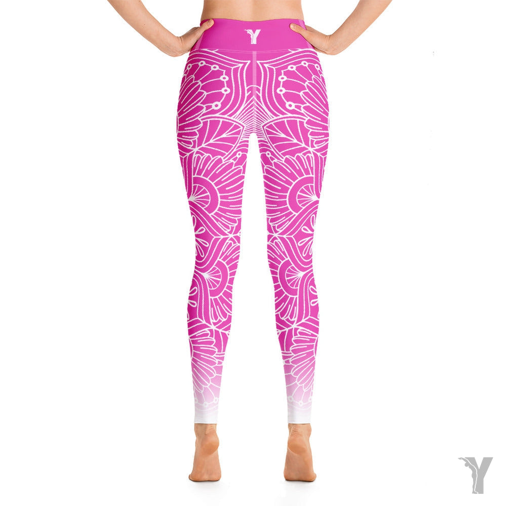 Yoga leggings - mandala - fuchsia – YOFE YOGA