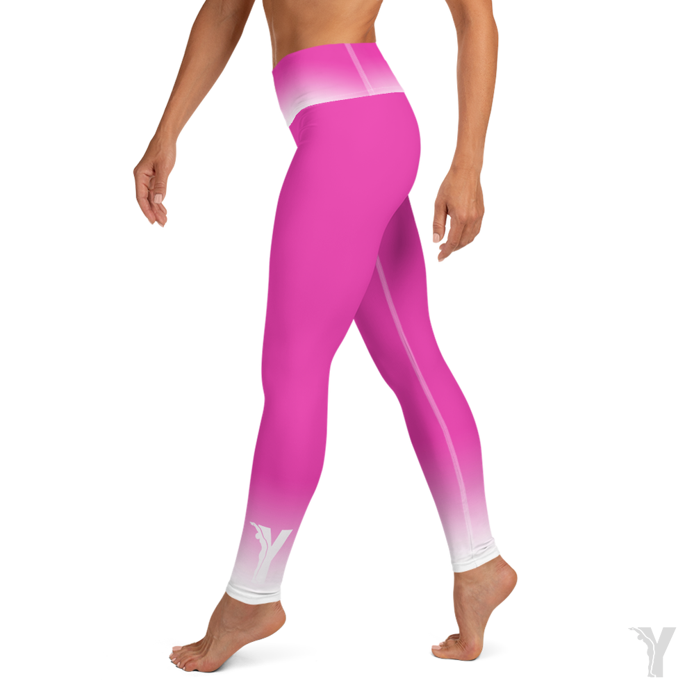 Legging de Yoga - rose fuchsia logo Y blanc-YOFE YOGA