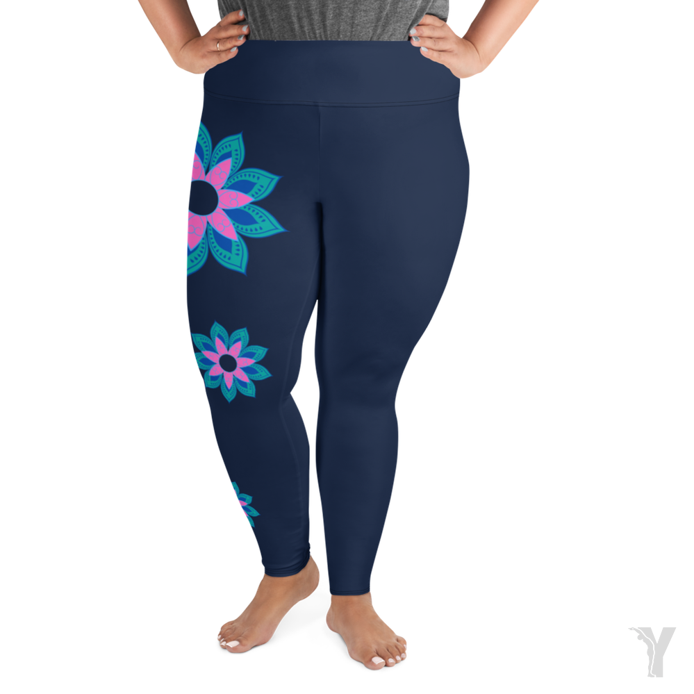 Yoga leggings pink flower plus size – YOFE YOGA