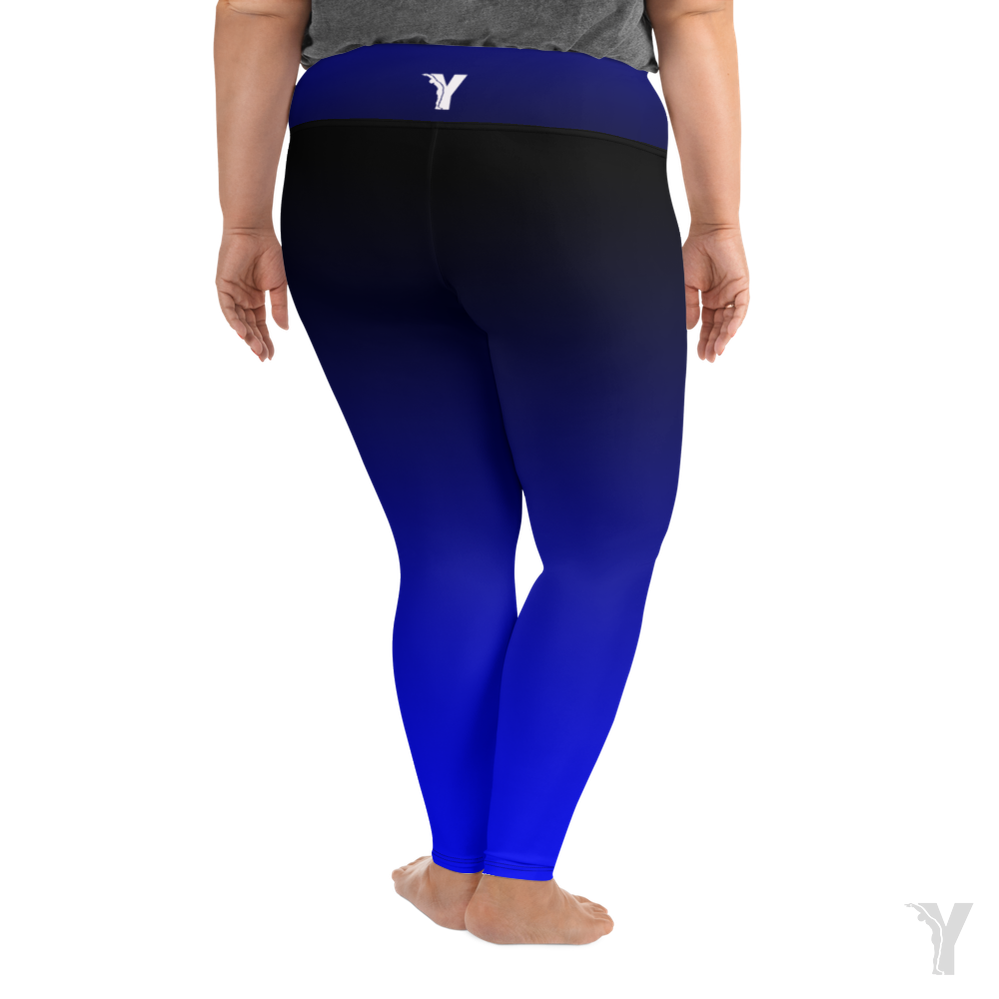 Legging de yoga - grande taille - degradé noir bleu- yofe yoga