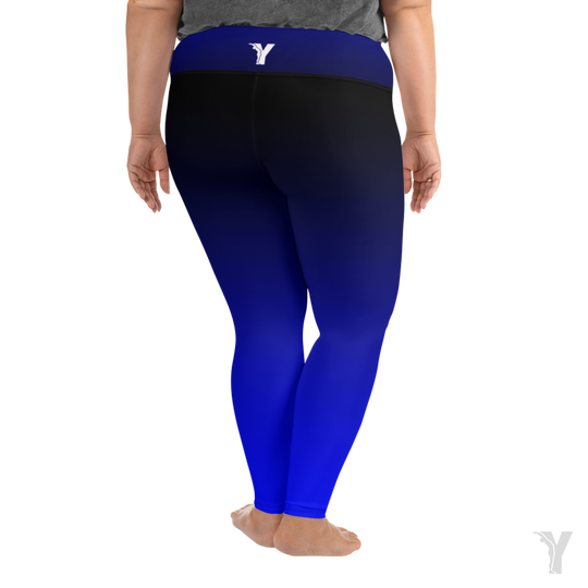 Legging de yoga - grande taille - degradé noir bleu- yofe yoga