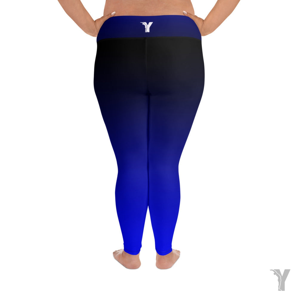 Legging de yoga - grande taille - degradé noir bleu