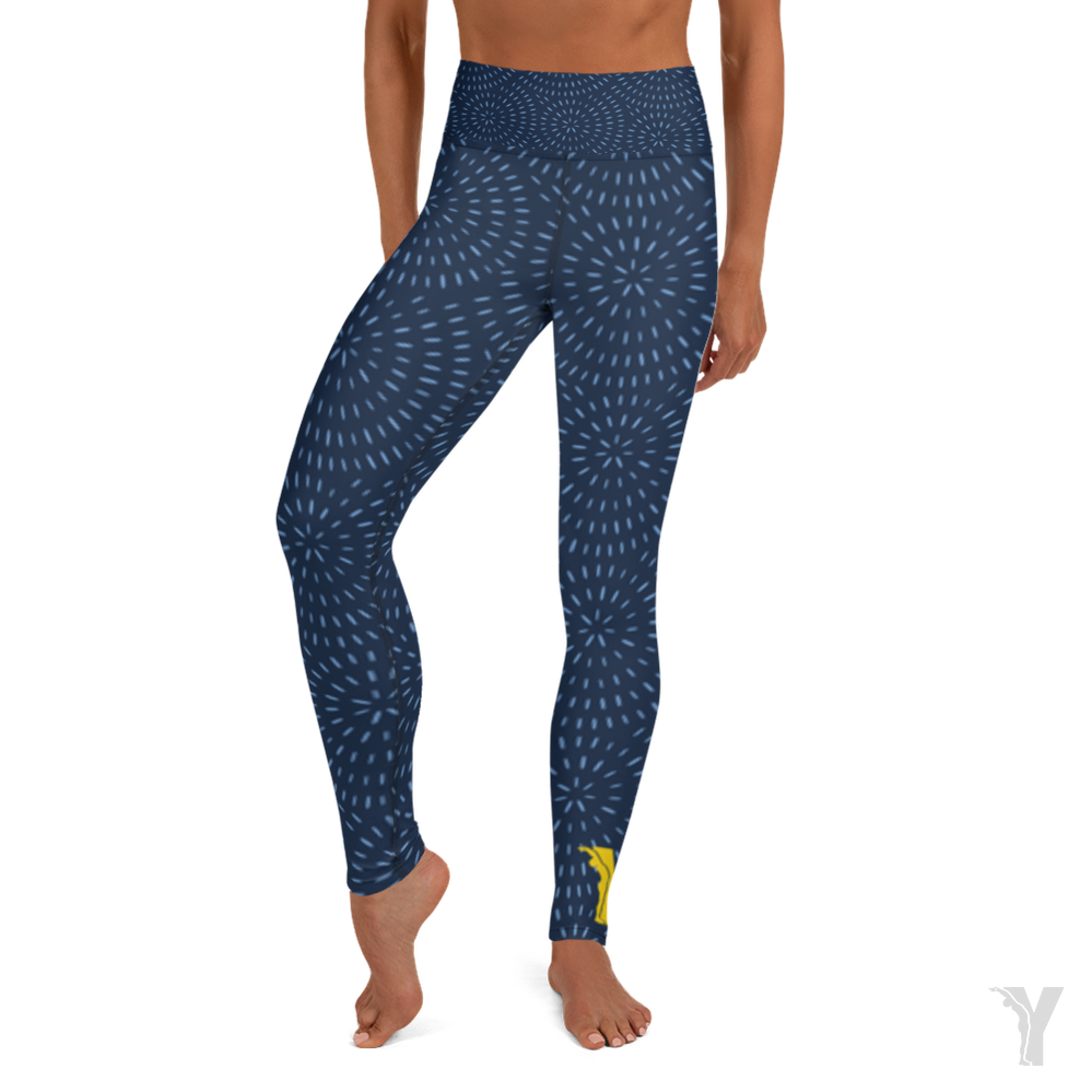 Yoga leggings - spiral blue