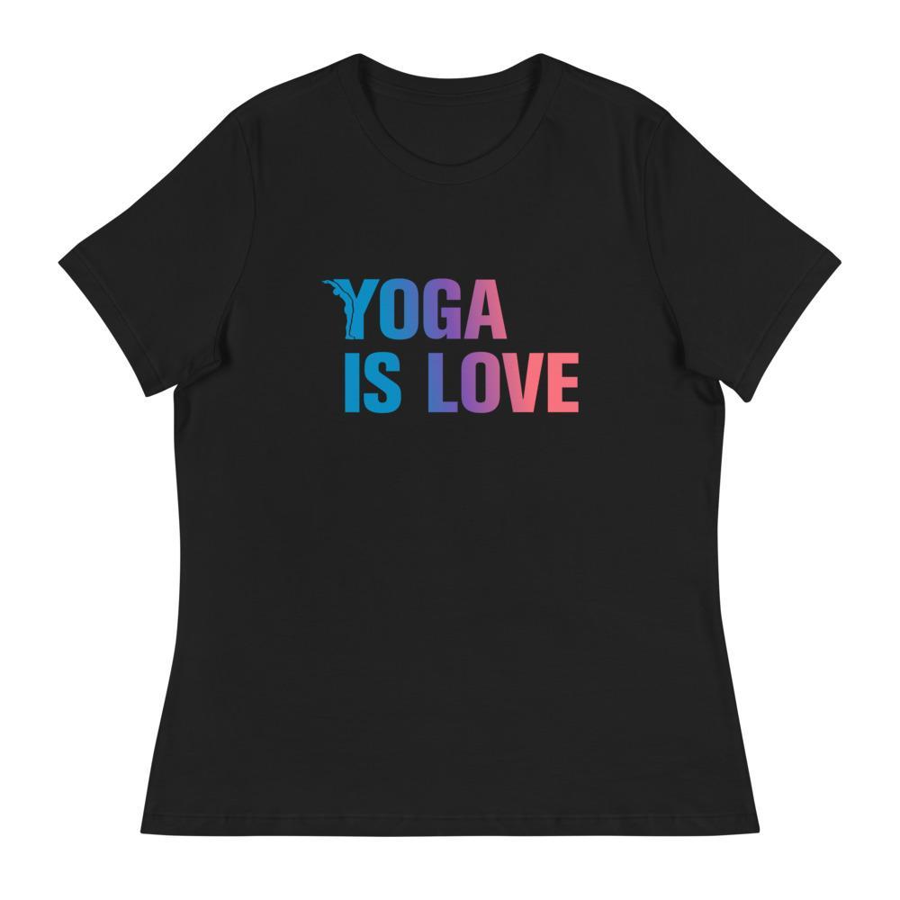 T-shirt - femme coupe ajustée - yoga is love - dégradé bleu rose-YOFE YOGA